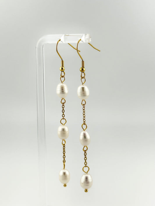 Brittney Tiered Pearl Drop Earrings