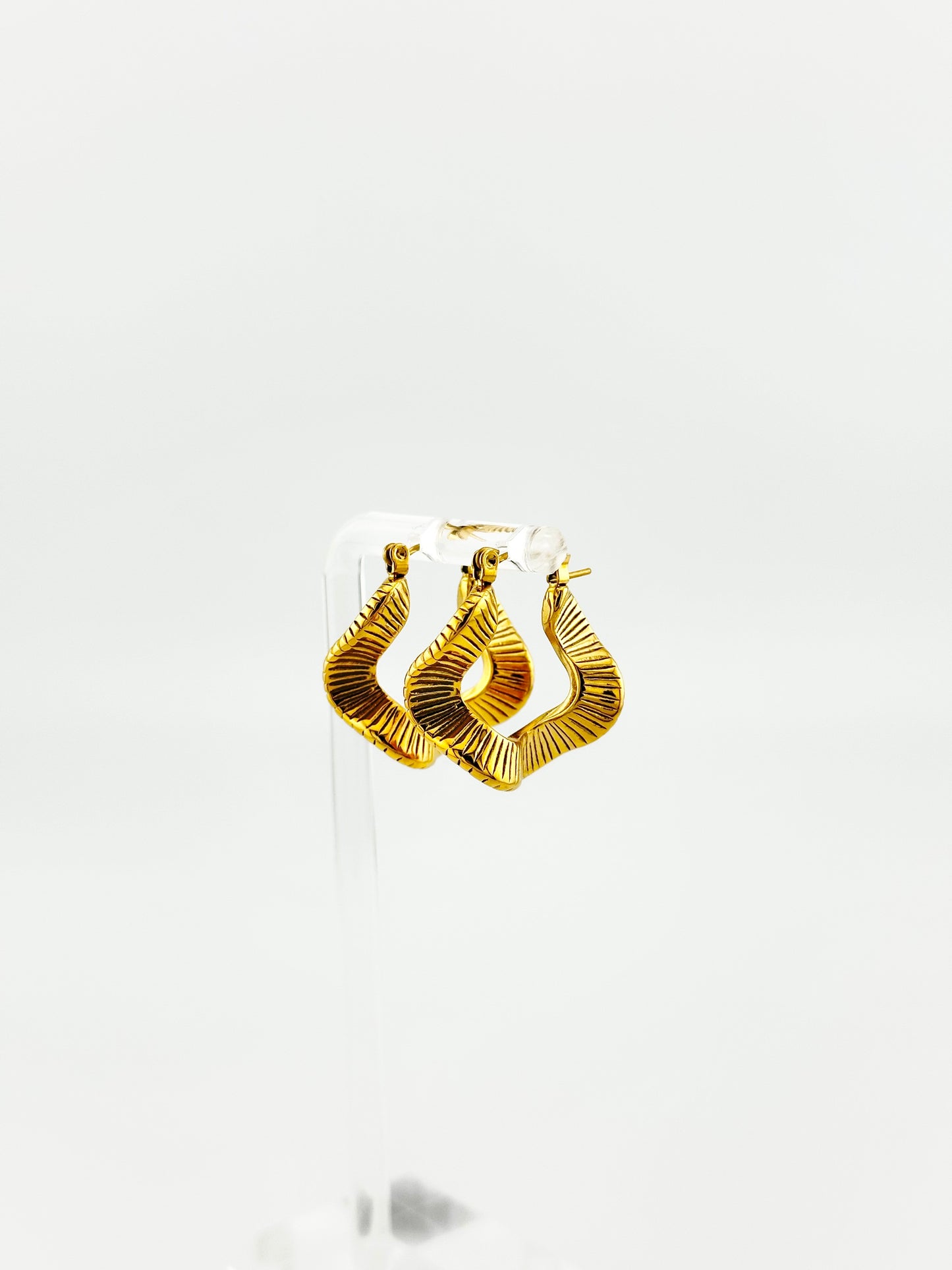 Christine Gold Wave Hoop Earring