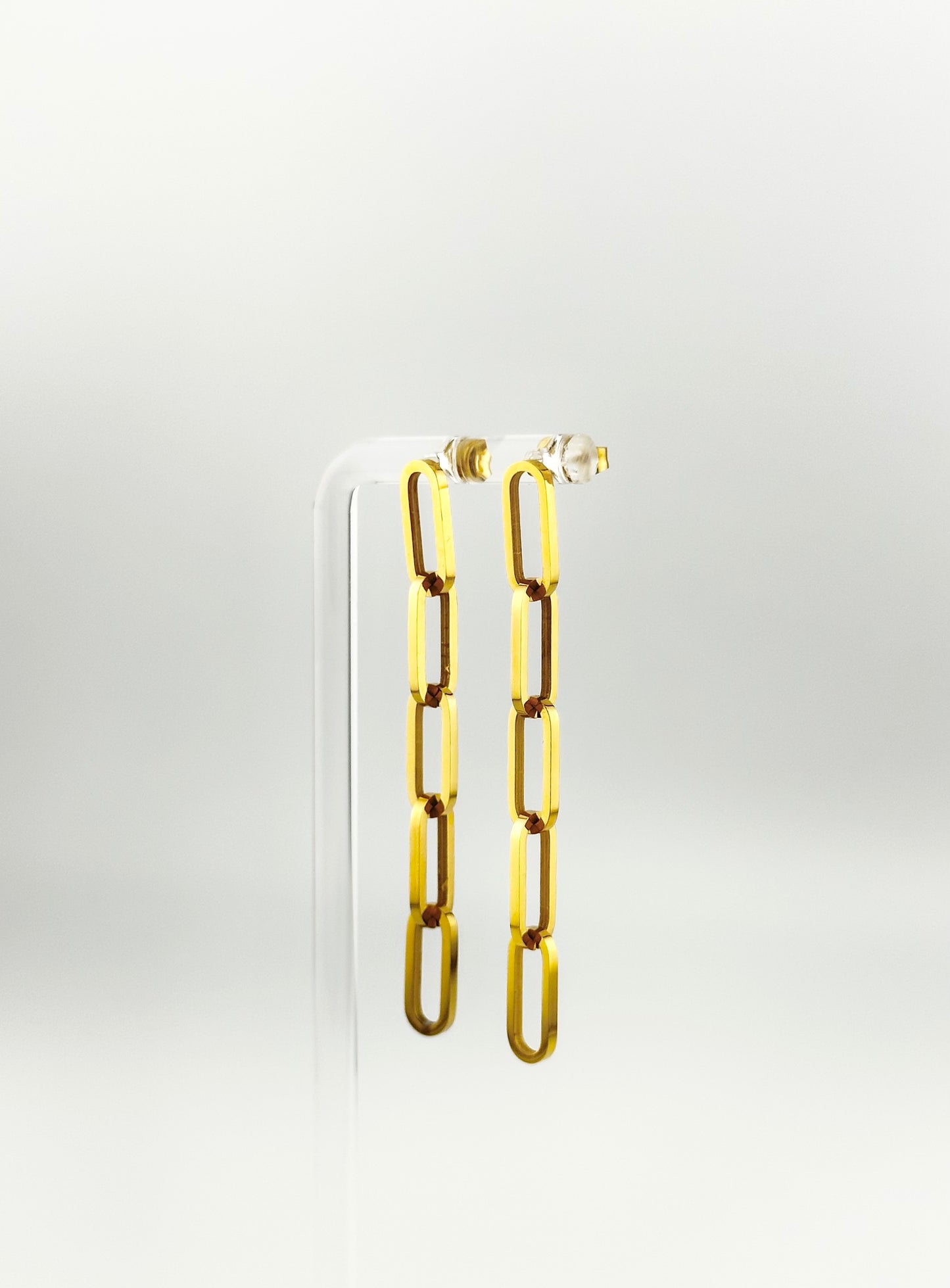 Lauren Gold Long Chain Paperclip Earring