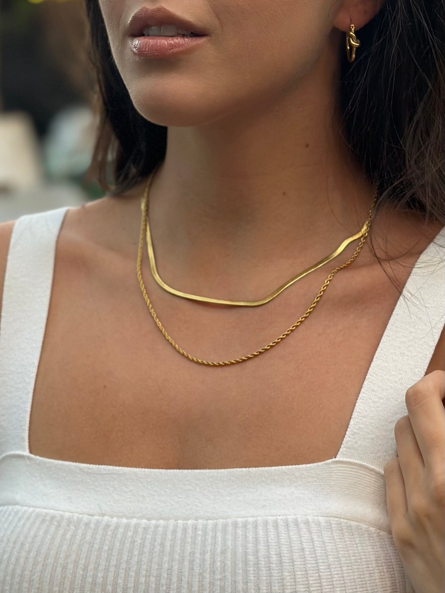 Markie Gold Two Ways Double Chain Necklace