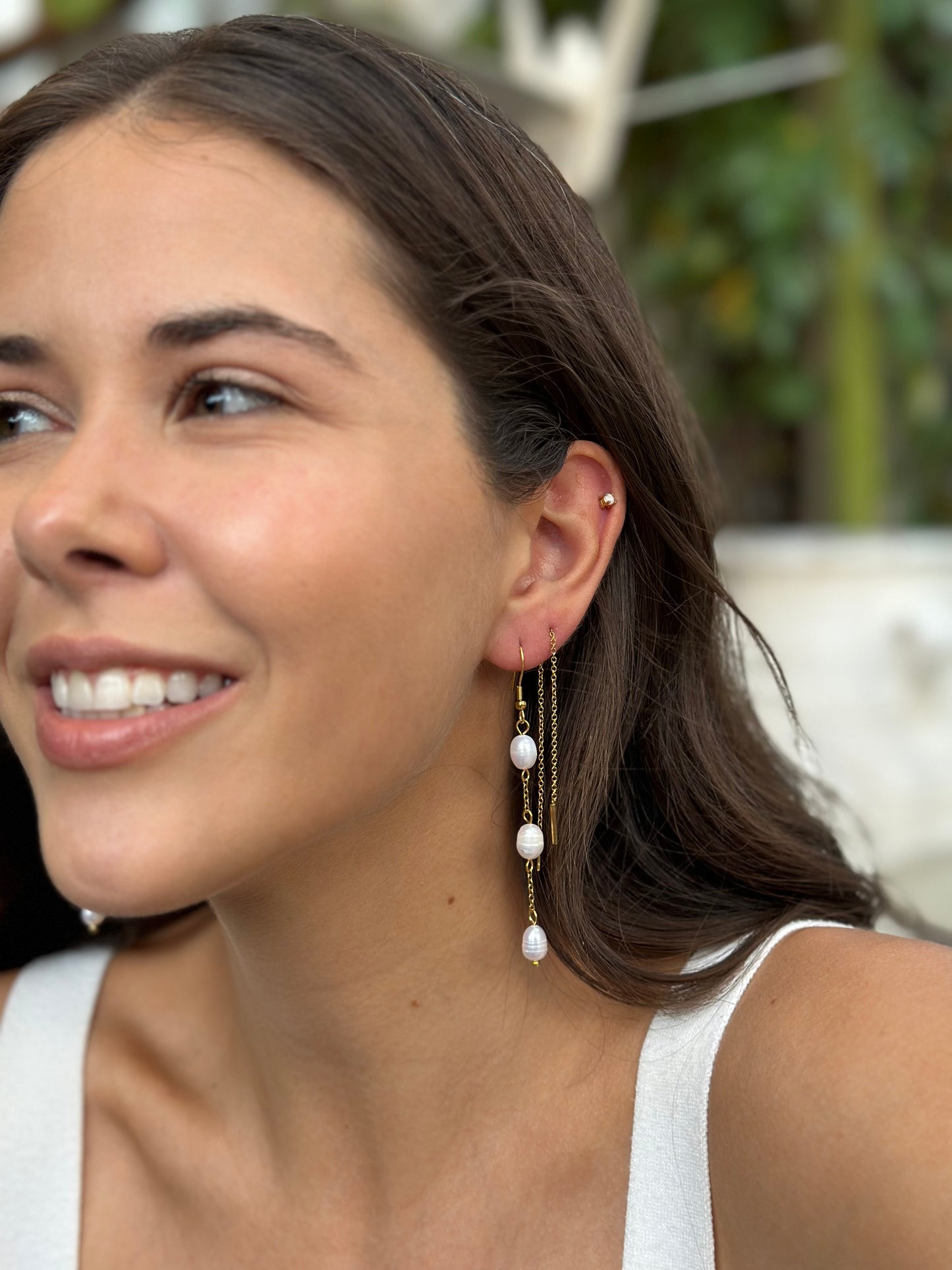 Jen Threading Gold Chain Earrings