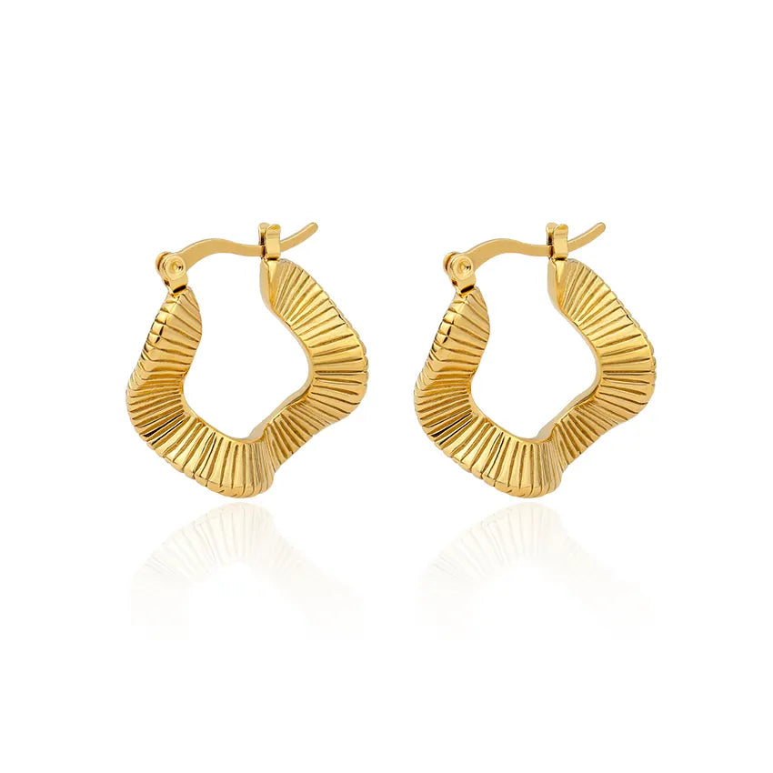 Christine Gold Wave Hoop Earring