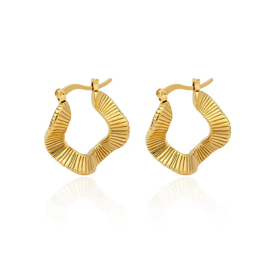 Christine Gold Wave Hoop Earring